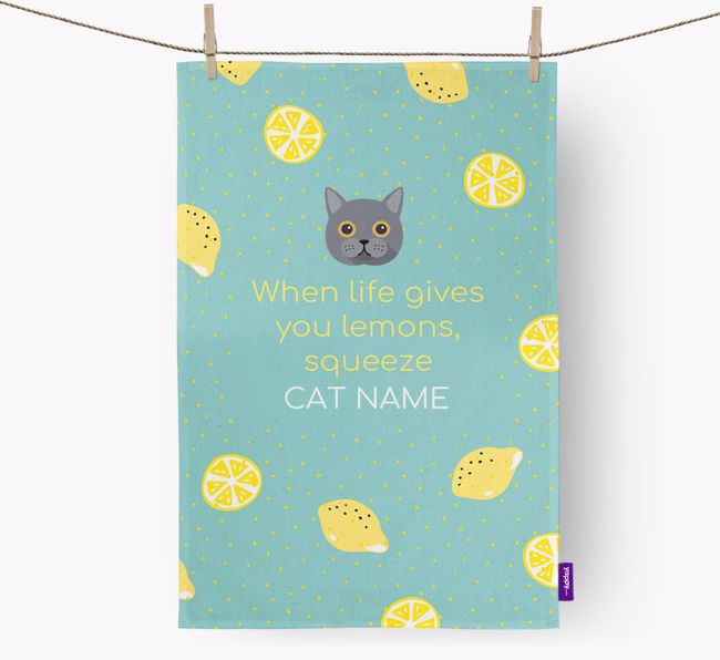'When Life Gives You Lemons' - Personalized {breedFullName} Dish Towel